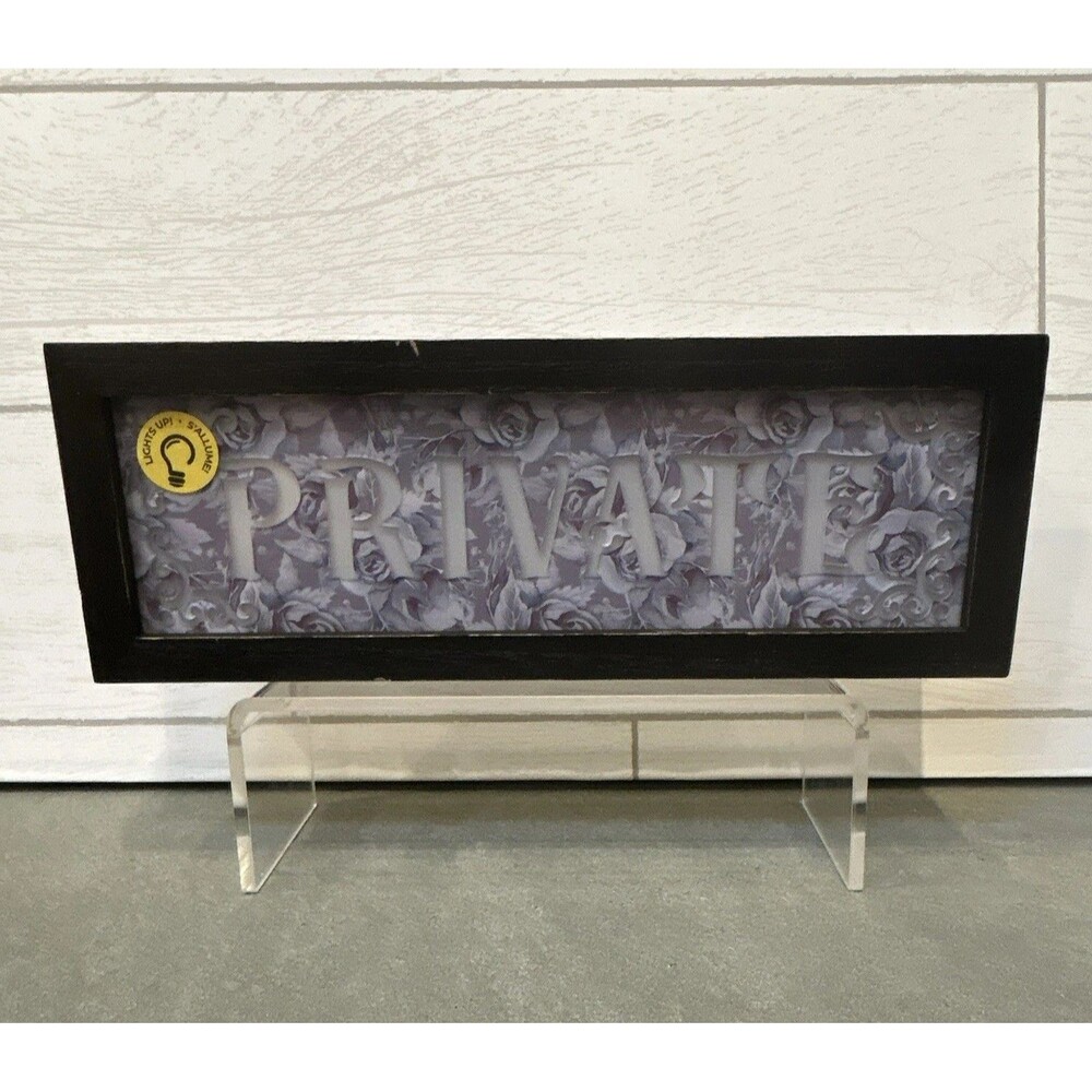 Ashland Dead Regency Light Up "PRIVATE" Tabletop Sign Black Wood/Plastic 12in